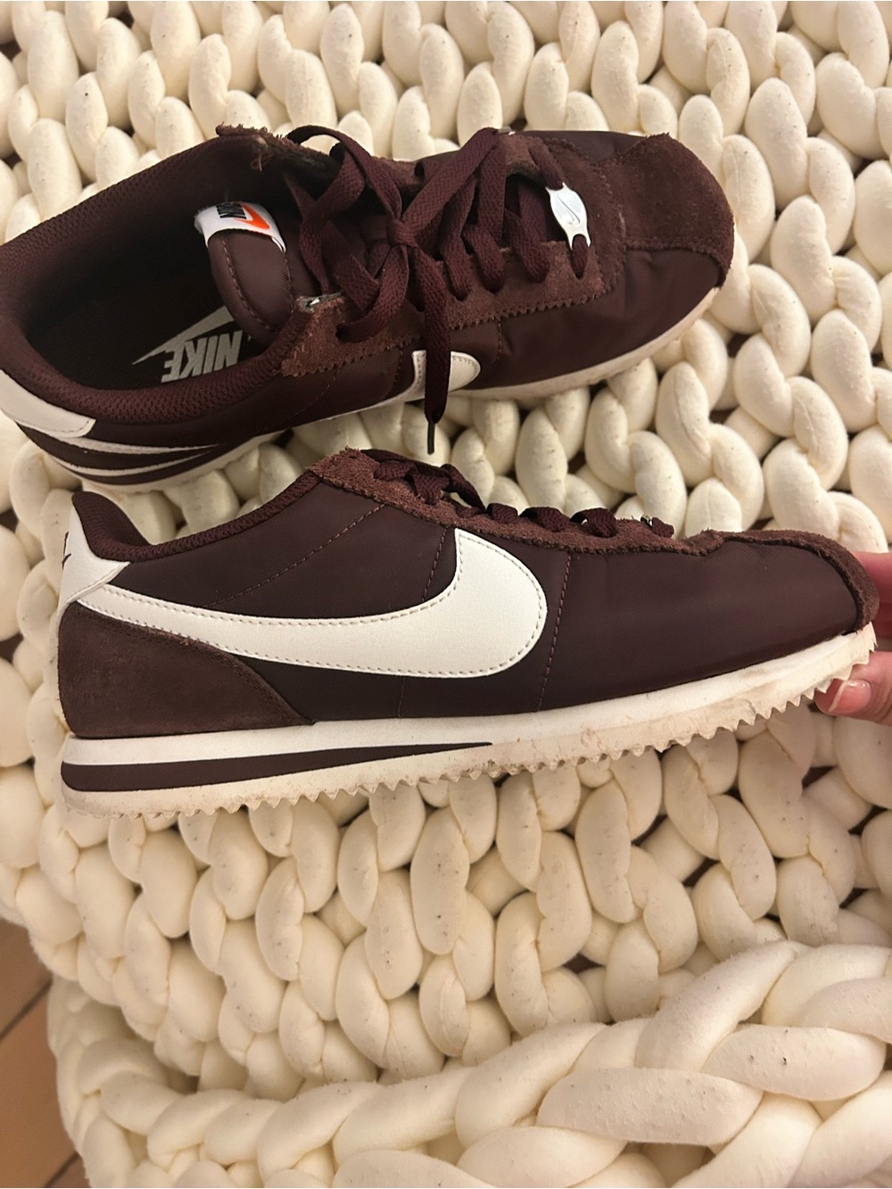 Nike Classic Cortez Sneakers - Burgundy/White